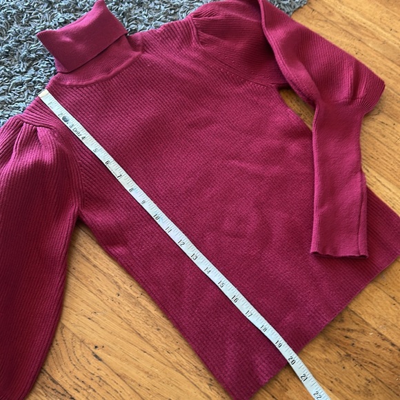 FARM Rio Ribbed Turtle Neck Long Sleeve Burgundy Size Medium - Picture 4 of 9